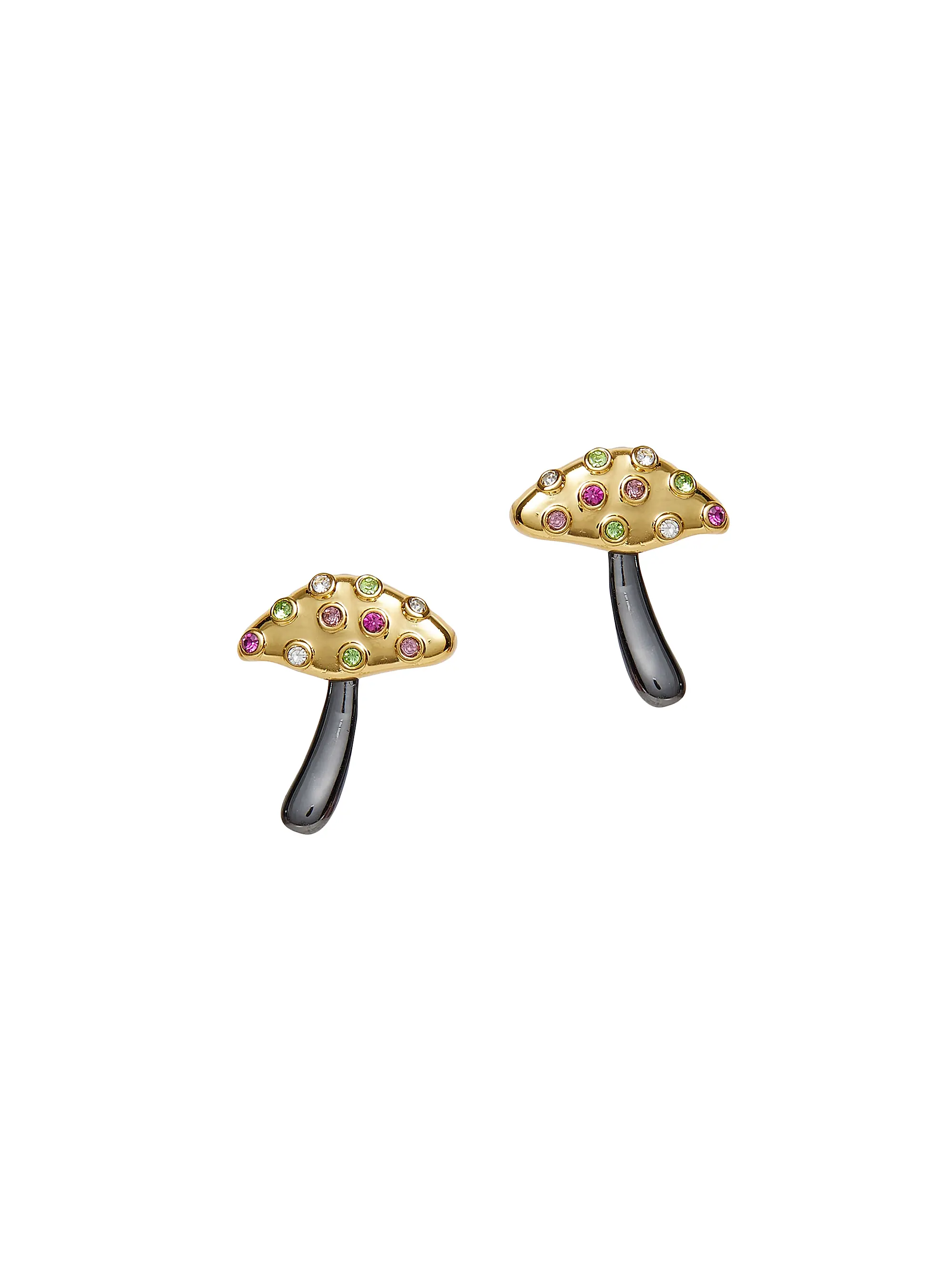Mushroom Button 14k-Gold-Plated, Hematite-Plated &amp;amp; Crystal Earrings