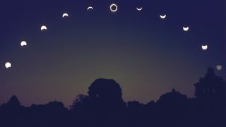 Eclipse in sequence - stock photo