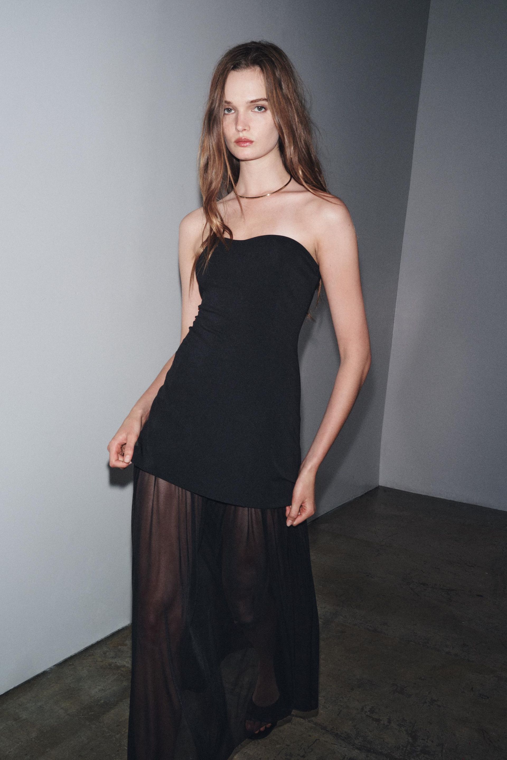 Strapless Combined Dress