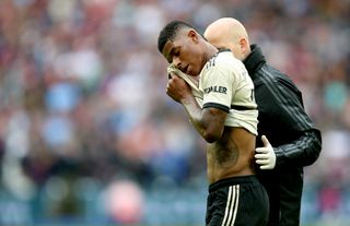 Marcus Rashford was the latest United player to suffer an injury as he limped out of the defeat at West Ham.