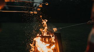 camping bucket ideas: marshmallows and a campfire