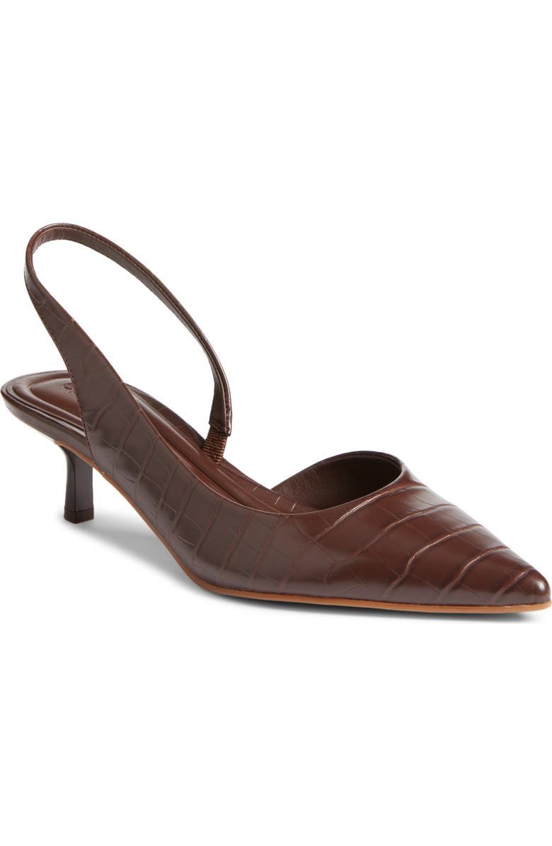 Corina Slingback Half D'orsay Pointed Toe Kitten Heel Pump