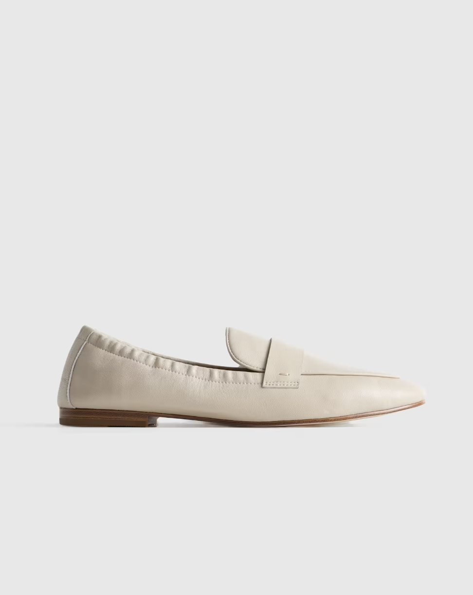 Italian Leather Soft Loafer in Almond