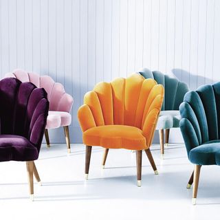 room with various colourful armchairs