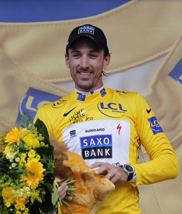 It's a familiar role for Fabian Cancellara, getting the maillot jaune after winning the Tour prologue/TT - his 4th time.