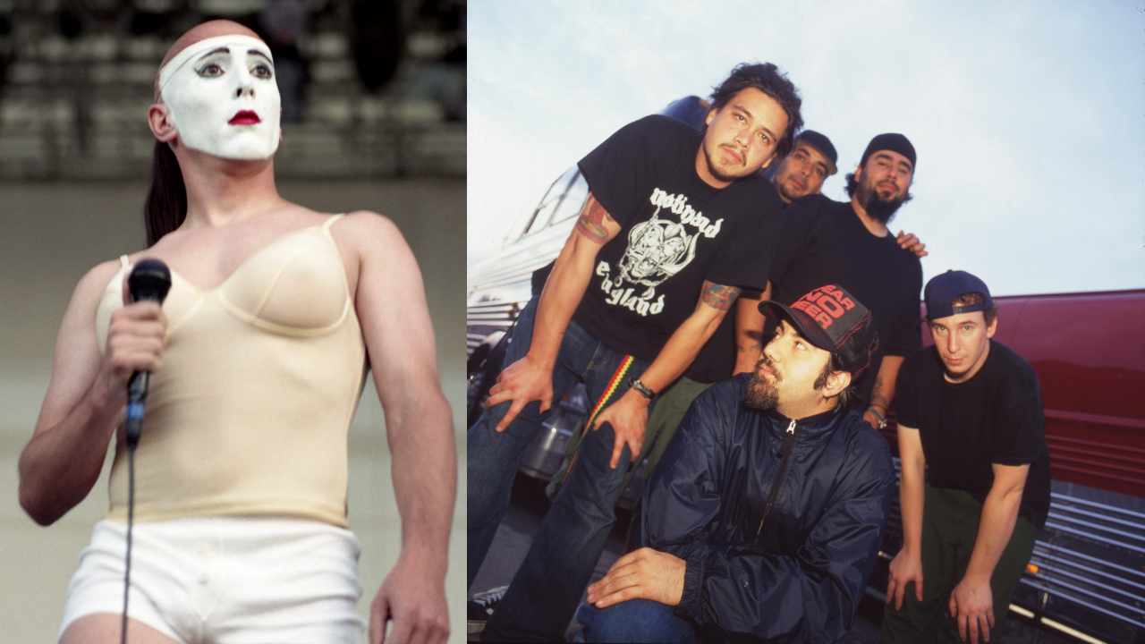 Maynard James Keenan on stage and Deftones in a car park