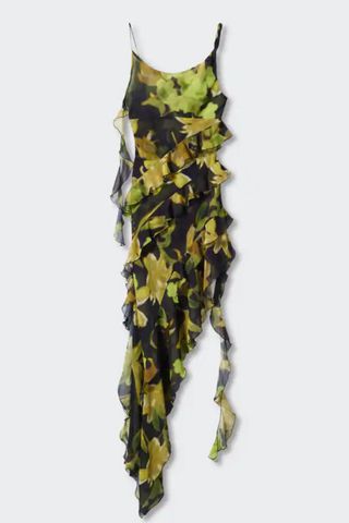 Mermaidcore: Mango Asymmetric ruffled dress