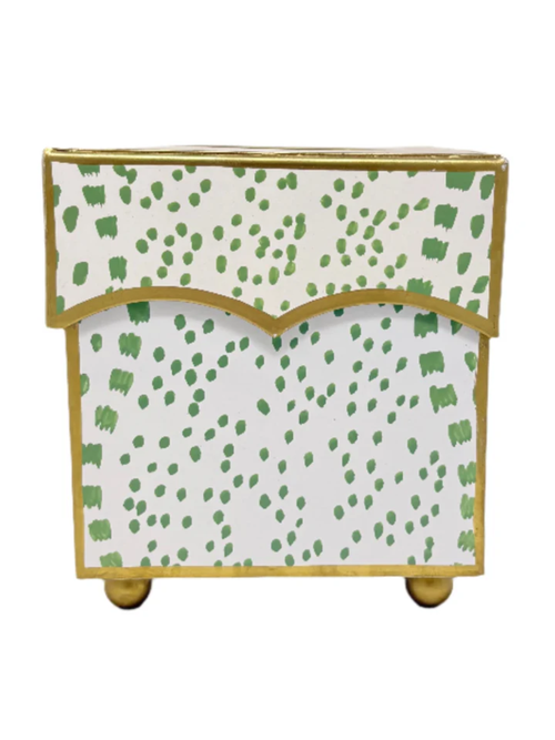 Green Polka Dot Tissue Holder