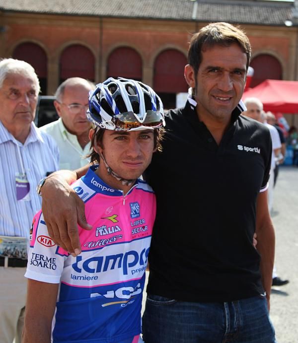 National team coach Franco Ballerini with young Mauro Santambrogio