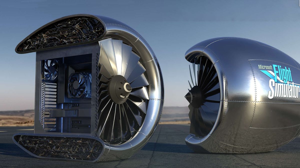 Microsoft Flight Simulator modded jet engine PC render