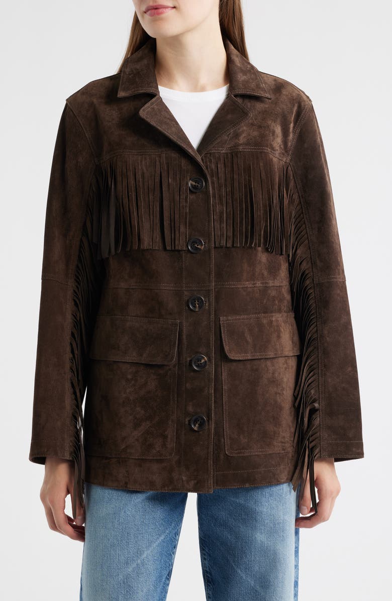 Fringe Lambskin Suede Jacket
