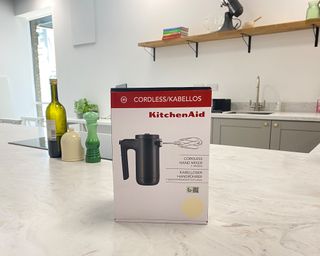 Image of KitchenAid cordless mixer in the box