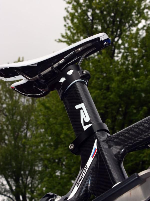 Katusha rider Mikhail Ignatyev had this unnamed Ridley time trial bike in reserve for the opening Giro d'Italia prologue.