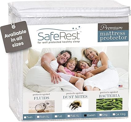 SafeRest Waterproof Queen Size Mattress Protector 