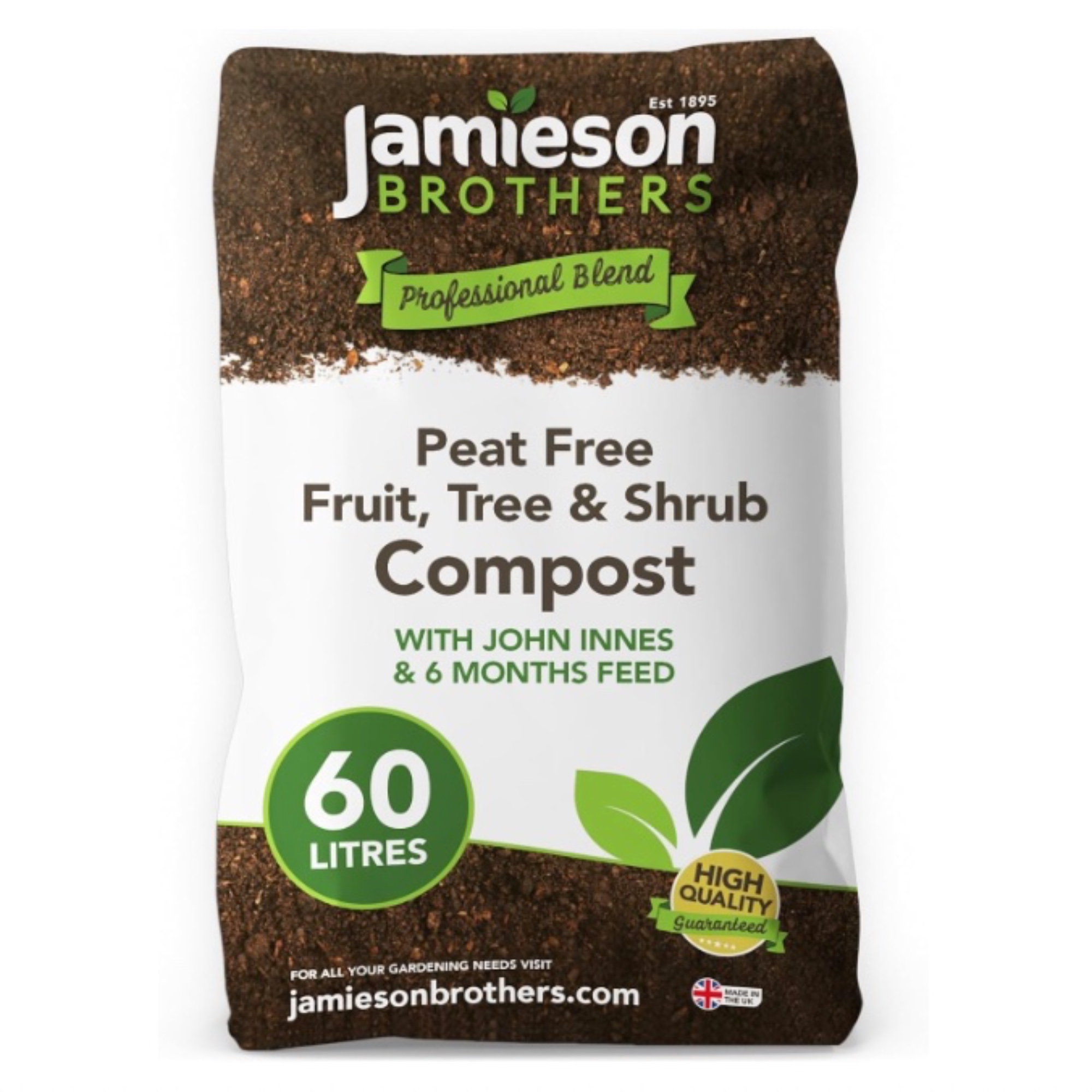 Jamieson Brothers, Peat Free Fruit Tree and Shrub Compost, 60L