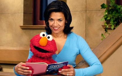 Sonia Manzano and Elmo.