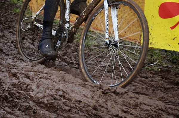 Deep ruts in the mud greeted the riders for the preview