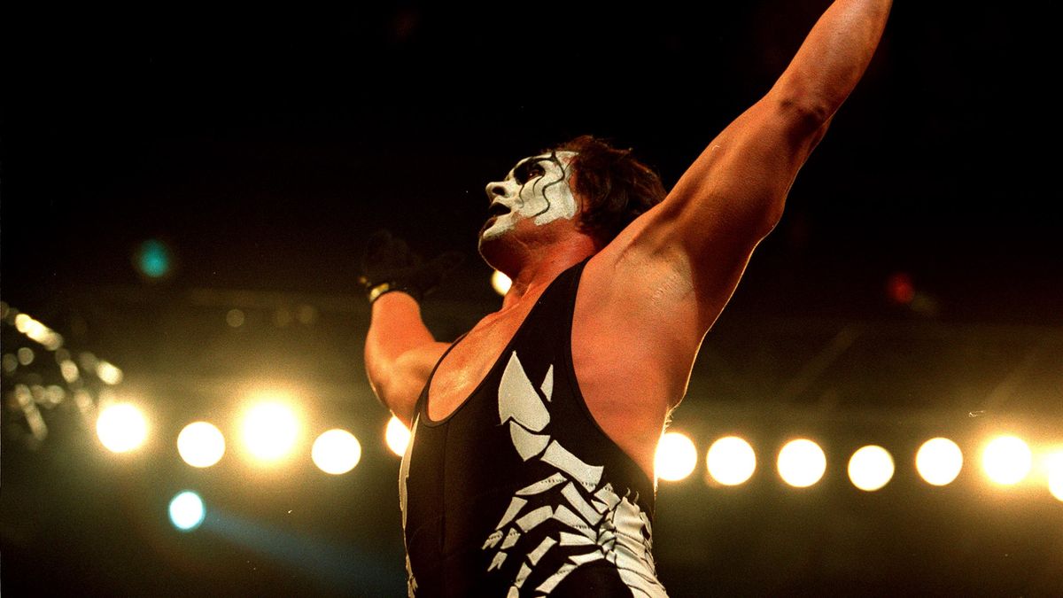 Sting celebrates a wrestling win