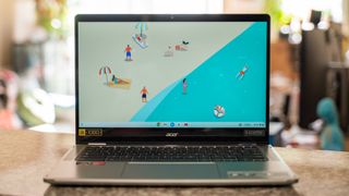 best touchscreen laptop Acer Chromebook Spin 514 (2022) on a kitchen counter