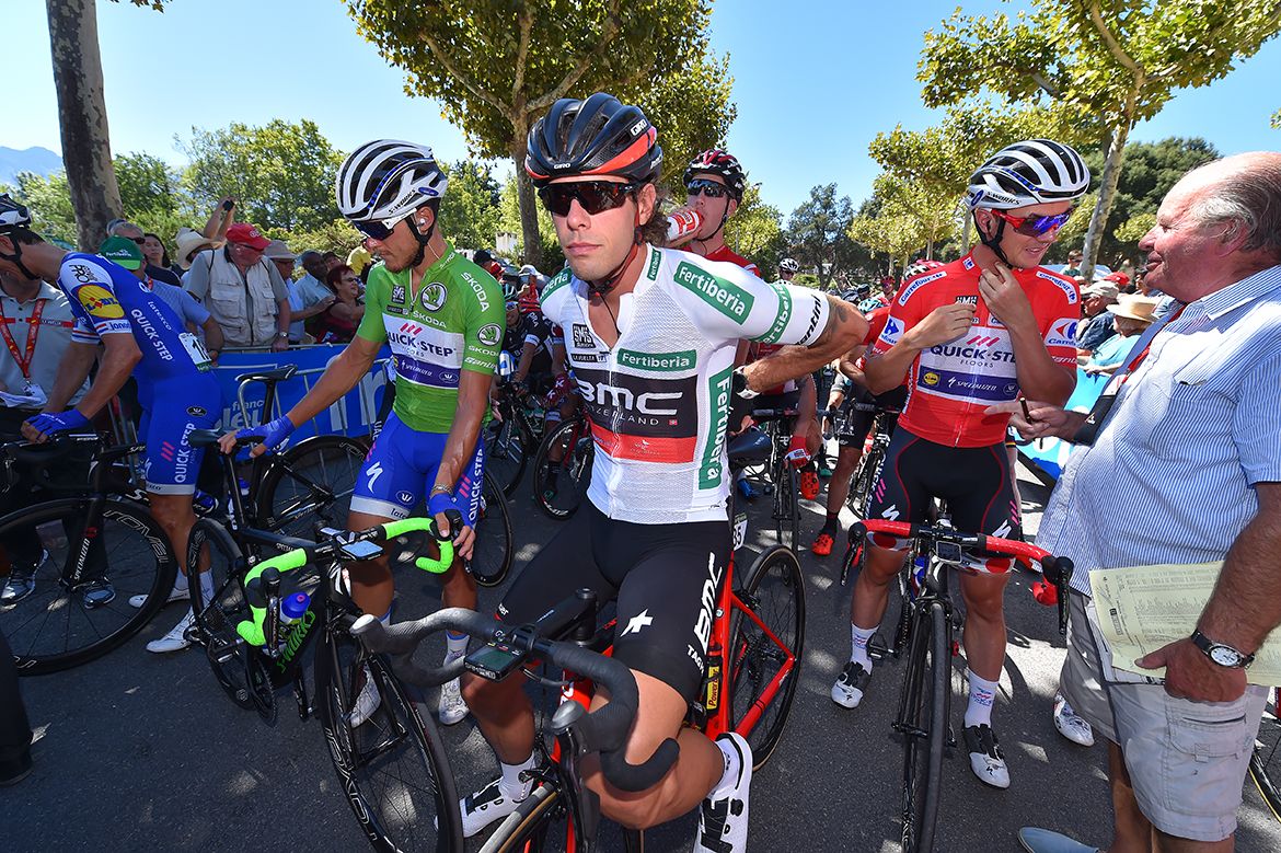 Daniel Oss in the white combination jersey