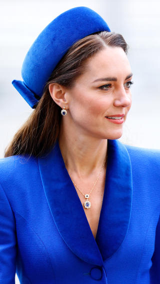 Catherine, Duchess of Cambridge attends the annual Commonwealth Day Service at Westminster Abbey on March 14, 2022 in London, England