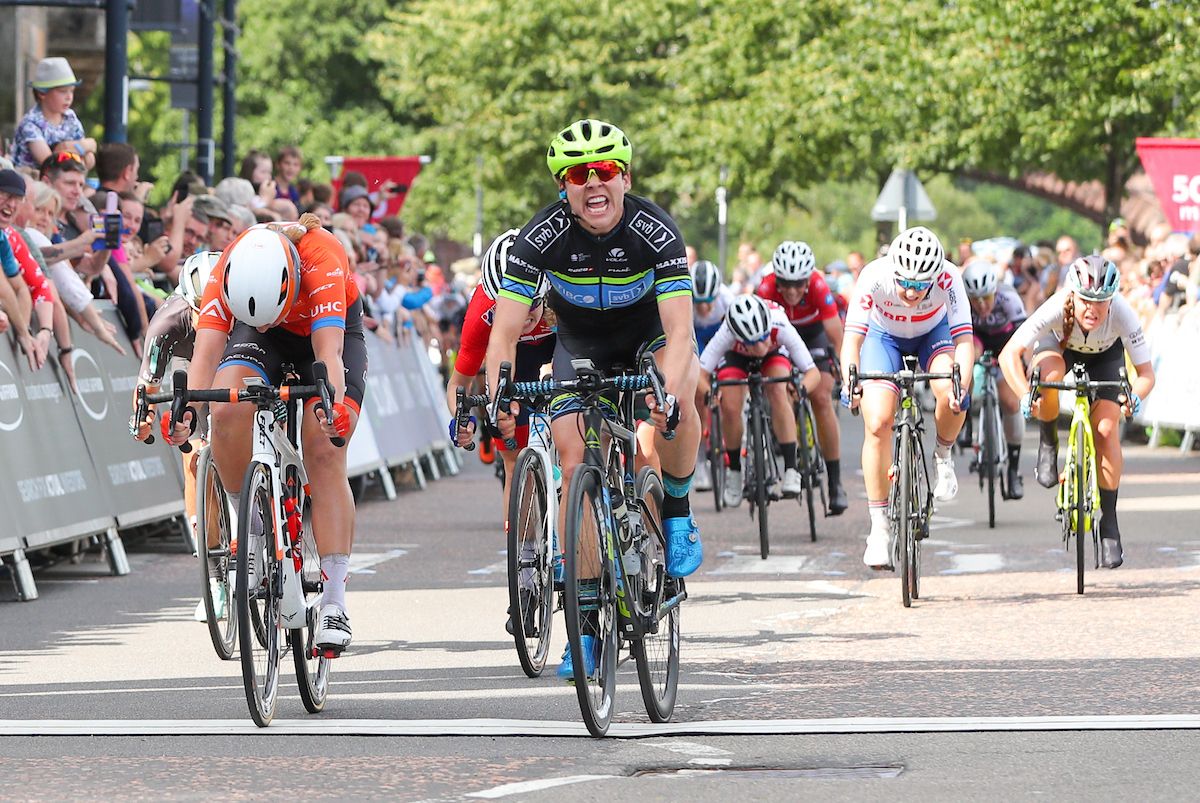 Alison Jackson of TIBCO-Silicon Valley Bank cycling team wins stage 2.
