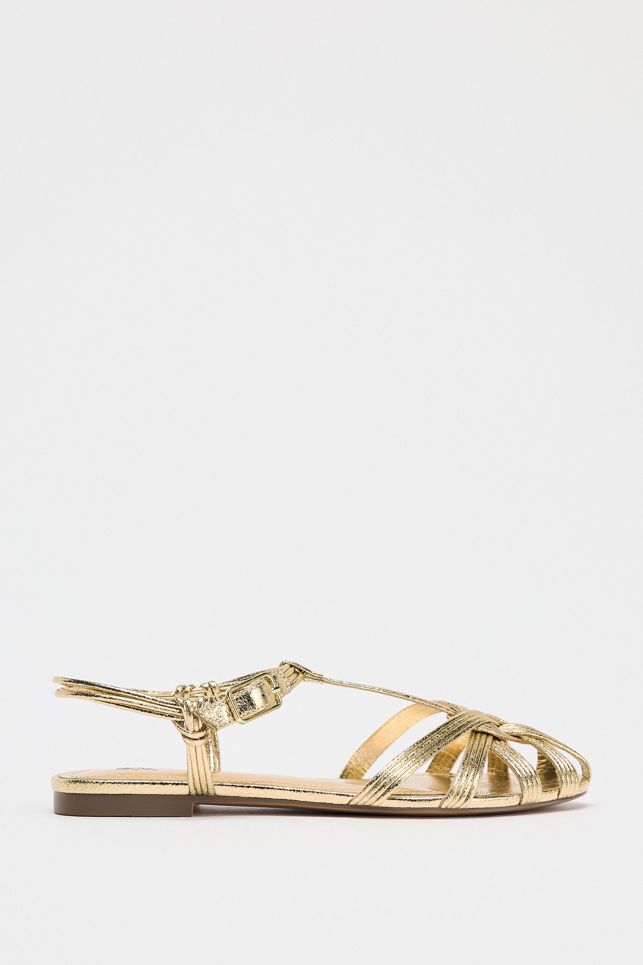 Metallic Strap Fisherman Sandals