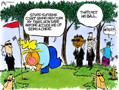 Political Cartoon U.S. trump supreme court taxes