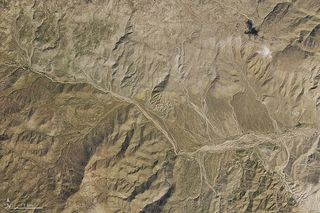 An imager on the Landsat-8 satellite snapped this image showing the greening landscape and wildflowers (pale patches) around Anza-Borrego Desert State Park on March 13, 2019.