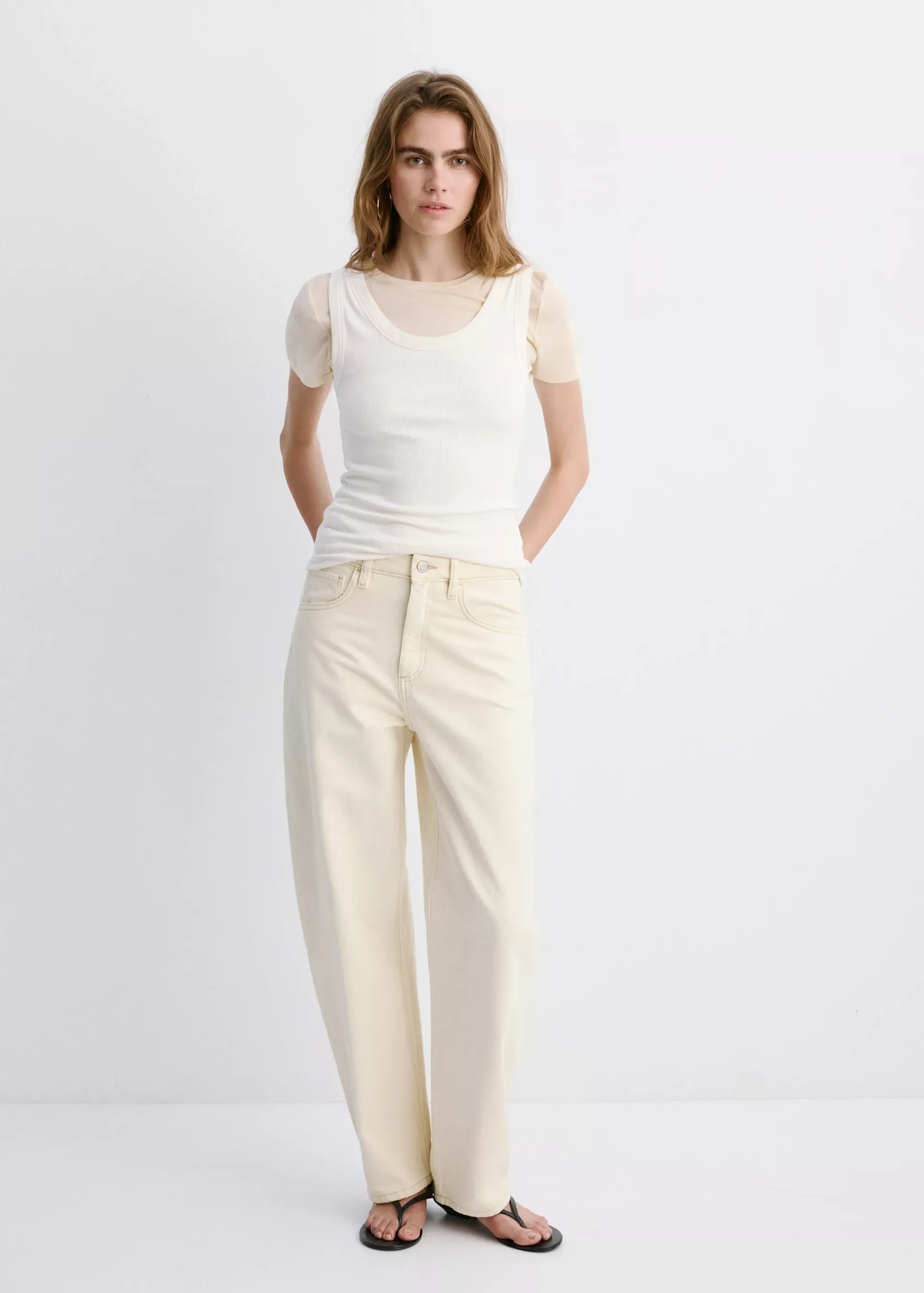 High-Waisted Barrel Jeans - Women | Mango Usa