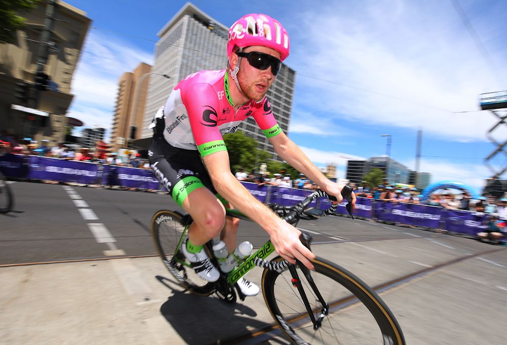 Logan Owen on the attack at the Tour Down Under