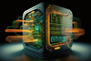 A futuristic looking cube.