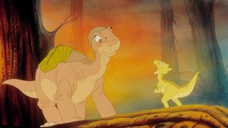 Littlefoot and Ducky in The Land Before Time