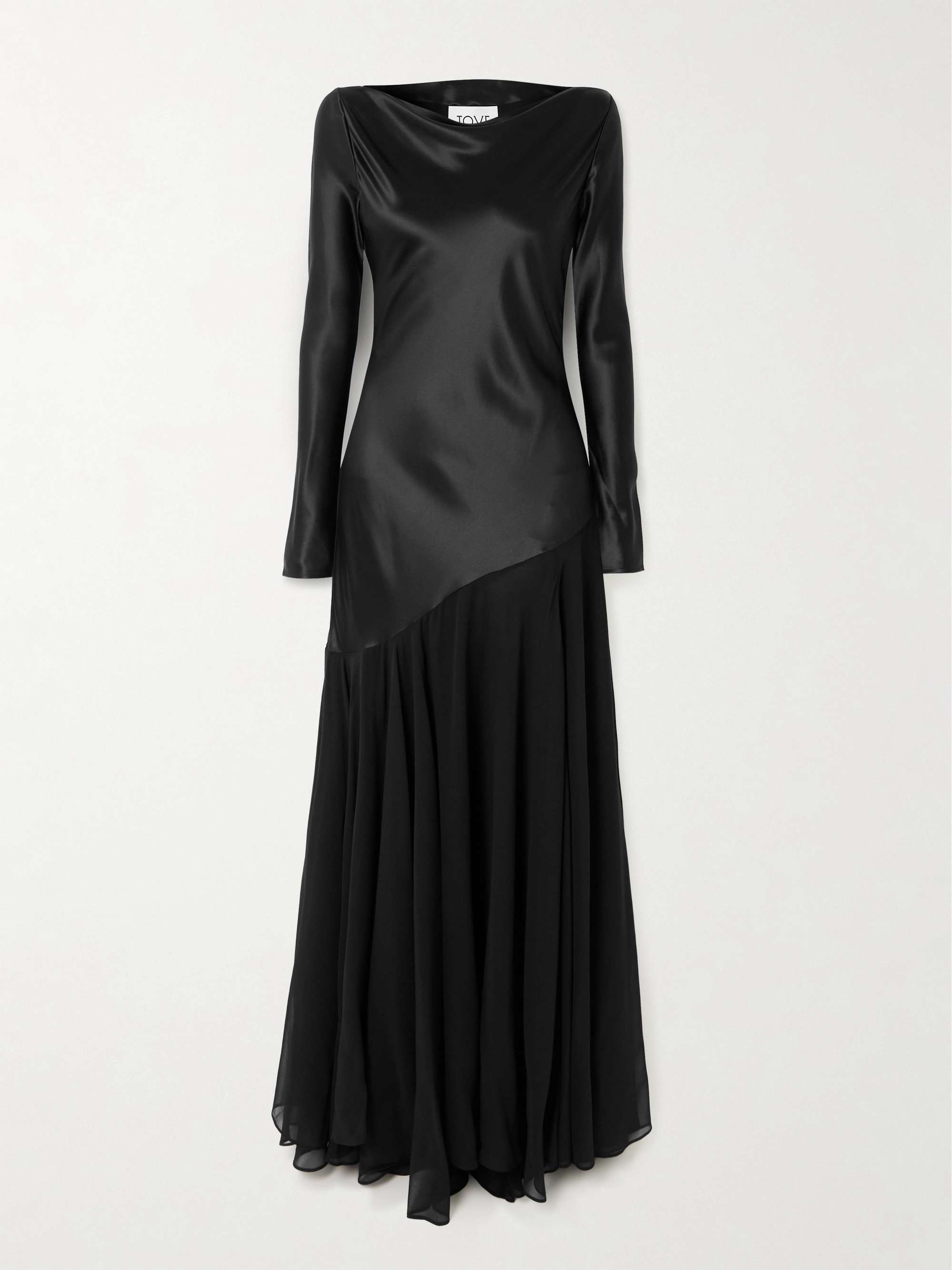 Cordelia Silk-Satin and -Chiffon Gown