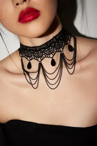 Clarice Drippy Lace Choker Necklace