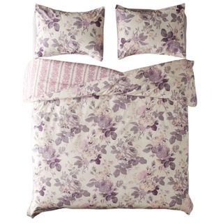 Purple floral bedding