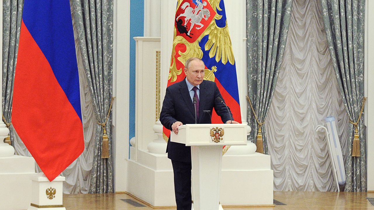 Vladimir Putin addresses nation following talks with Azerbaijan&amp;#039;s President Ilham Aliyev