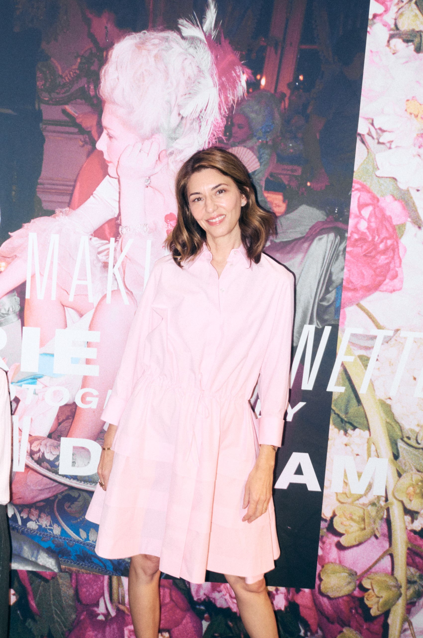 sofia coppola in pink dress