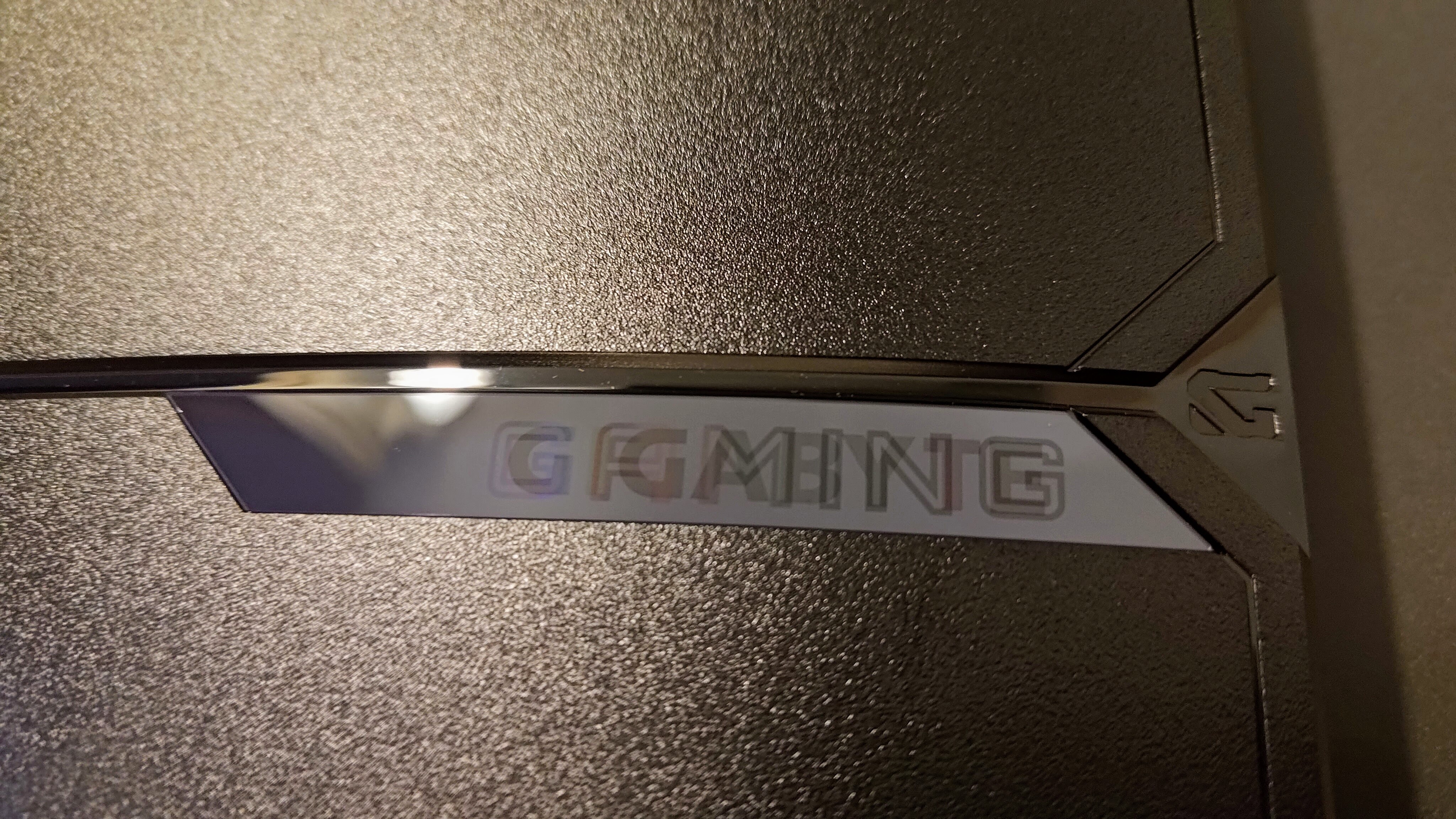 Gigabyte MO27U2 Gaming Monitor logo close up