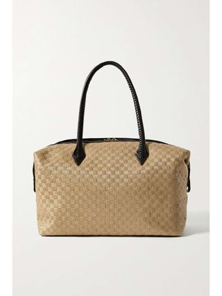 Perriand All Day Leather-Trimmed Woven Straw Tote