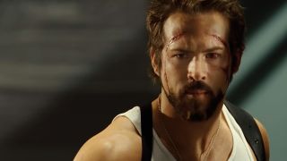 Ryan Reynolds looking concerned in Blade: Trinity