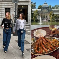 a collage of images featuring Helena and Lucia Cuesta's city guide to Madrid