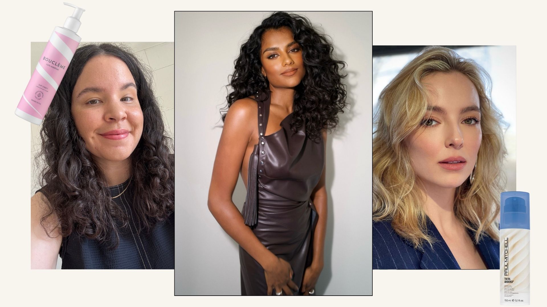 A selection of images of editors and celebrities with curly hair