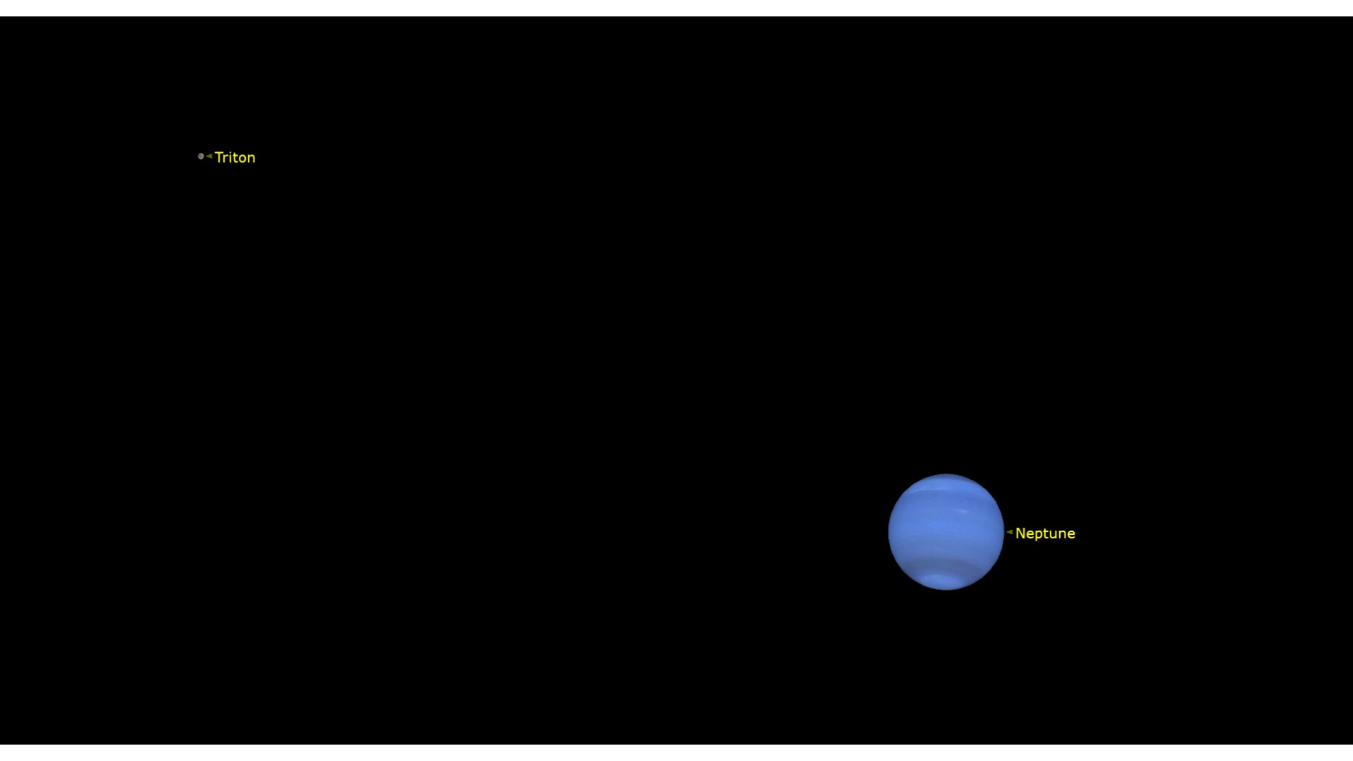 A close up of Neptune in outer space, its blue layers shining out in the darkness