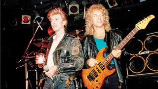 David Bowie and Peter Frampton in 1987