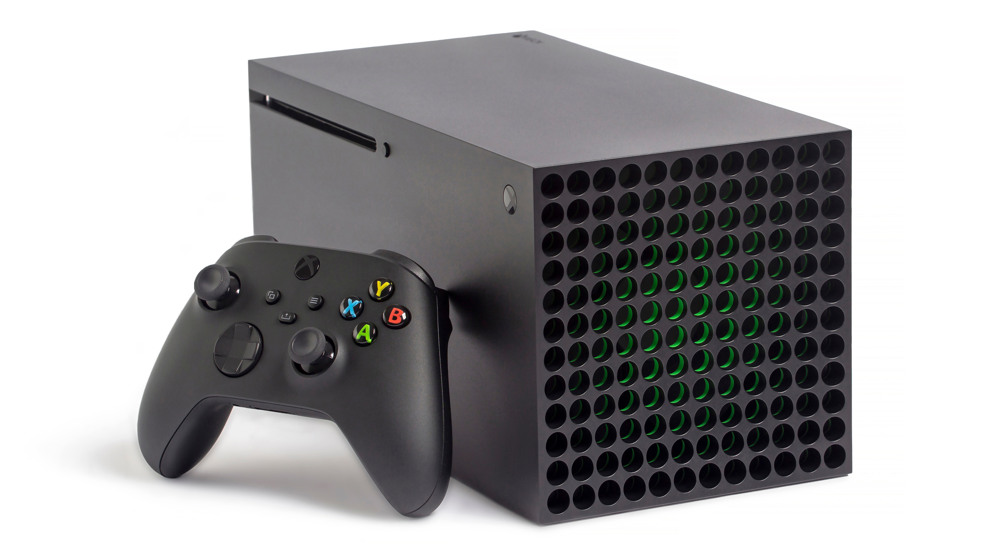 Xbox Series X lagt ned på siden sånn at man ser ventilene