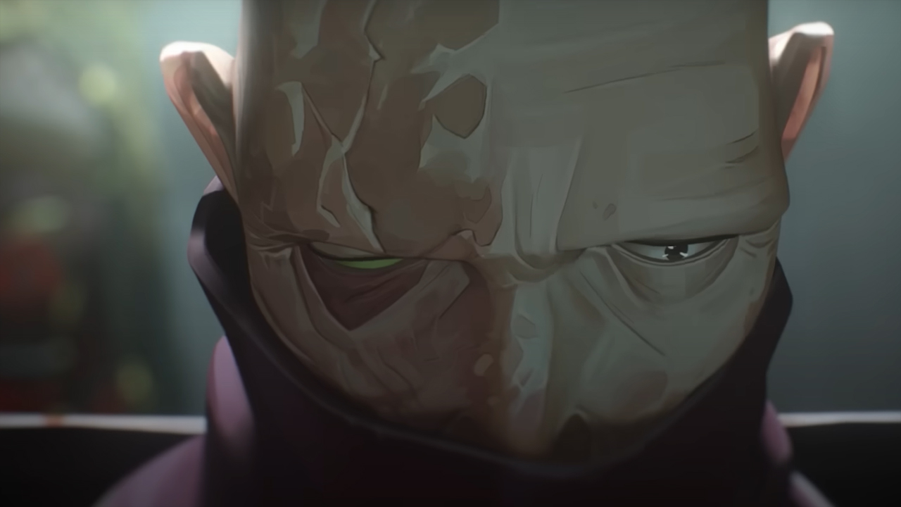 A close up shot of Singed looking down in Arcane season 2