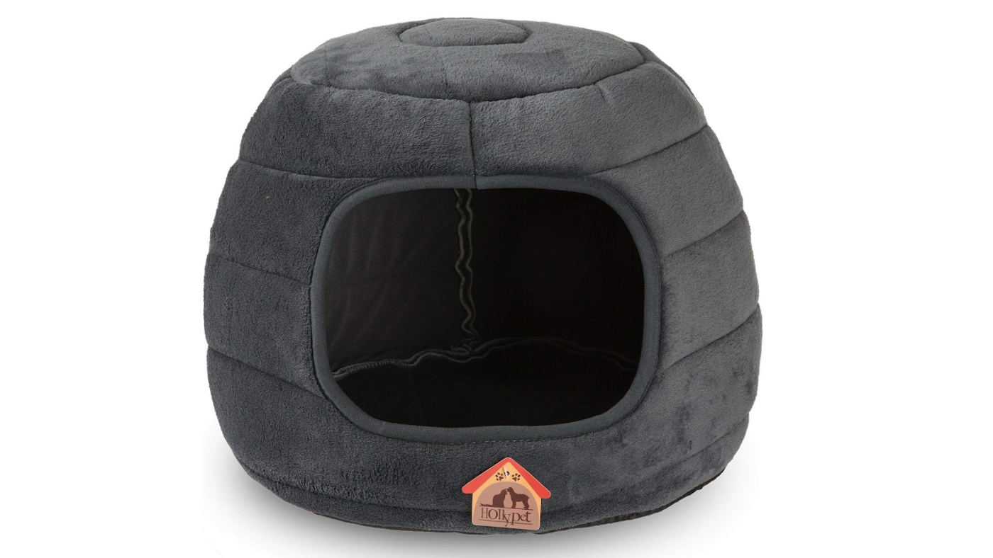 Hollypet velvet cave dog bed for small dogs