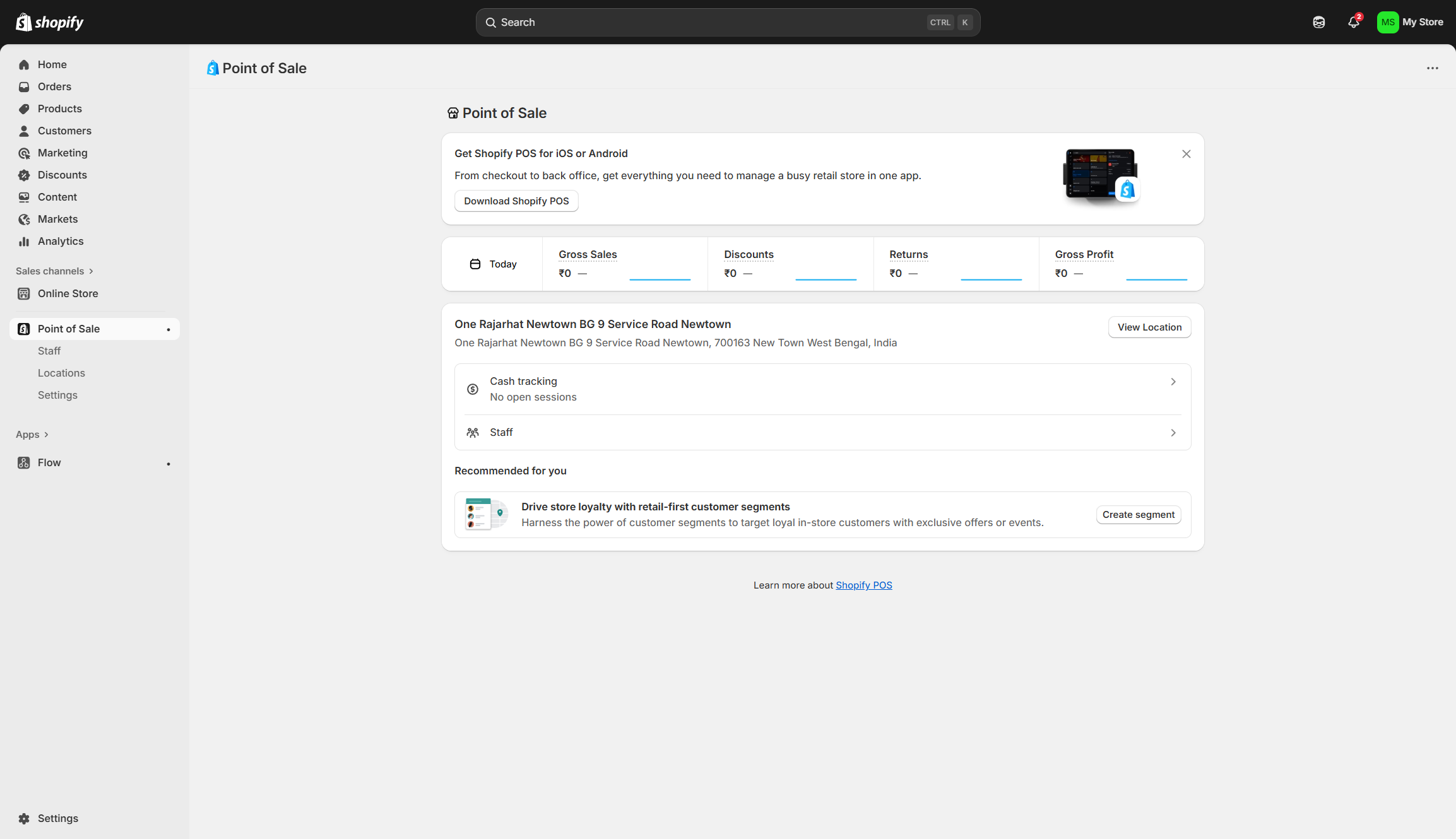 Screenshot of Shopify