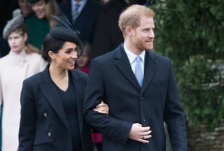 Prince Harry and Meghan Markle at Christmas at Sandringham